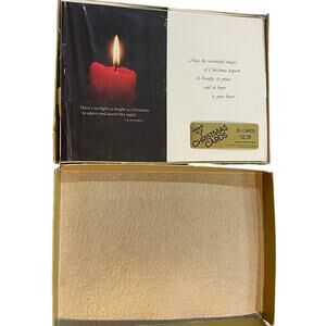 Vintage New in Box Ambassador Christmas Cards Candle 25 cards Gold Box Hallmark